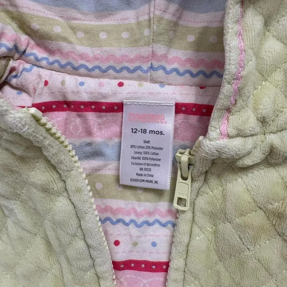 Y2K Gymboree Girls Quilted Green and Pink Vest size: 12-18 months